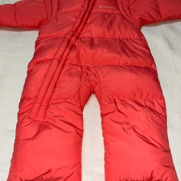 EUC girls hooded Columbia pink quilted one piece snow suit outfit. 18 Mths. - Picture 2 of 8